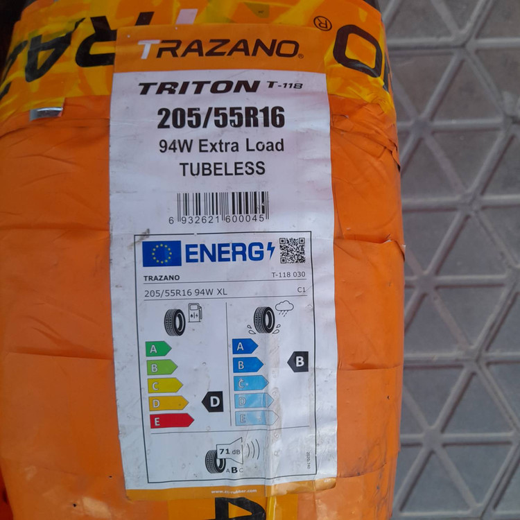 لاستیک ترازانو سایز 205/55/16 مدل T-118 تولید 2025 - دو حلقه