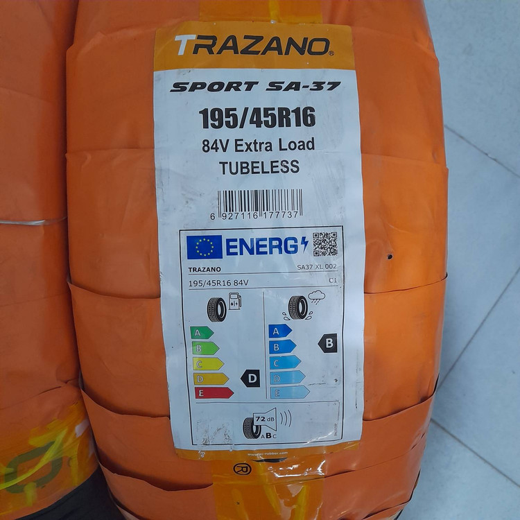 لاستیک ترازانو سایز 195/45/16 مدل SA-37 تولید 2025 - دو حلقه