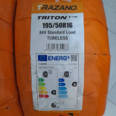 لاستیک ترازانو سایز 195/50/16 مدل T-118 تولید 2025 - دو حلقه