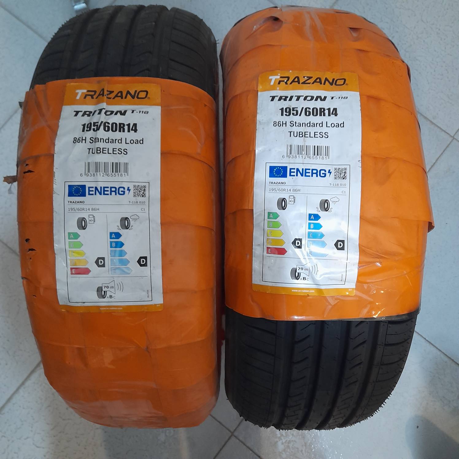 لاستیک ترازانو سایز 195/60/14 مدل T-118 تولید 2025 - دو حلقه